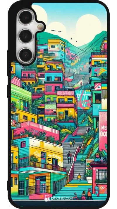 Coque Samsung Galaxy A34 5G - Silicone rigide noir Medellin Comuna 13 Art