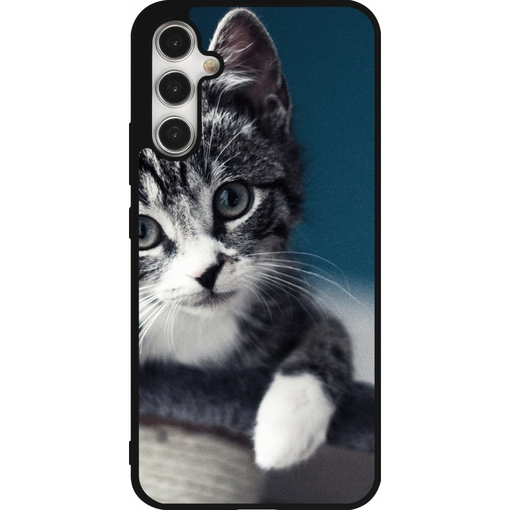 Coque Samsung Galaxy A34 5G - Silicone rigide noir Meow 23