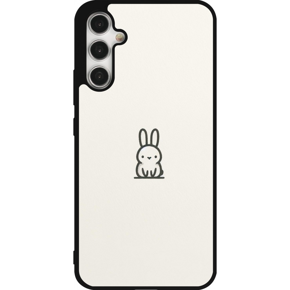 Coque Samsung Galaxy A34 5G - Silicone rigide noir Minimal bunny cutie