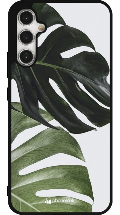 Coque Samsung Galaxy A34 5G - Silicone rigide noir Monstera Plant