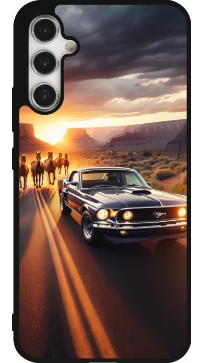 Coque Samsung Galaxy A34 5G - Silicone rigide noir Mustang 69 Grand Canyon