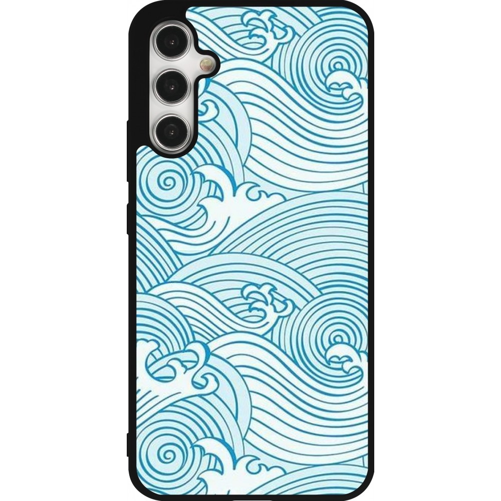 Samsung Galaxy A34 5G Case Hülle - Silikon schwarz Ocean Waves