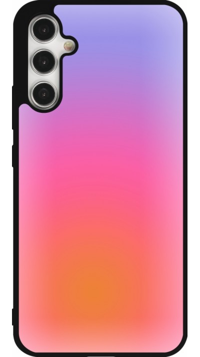 Coque Samsung Galaxy A34 5G - Silicone rigide noir Orange Pink Blue Gradient