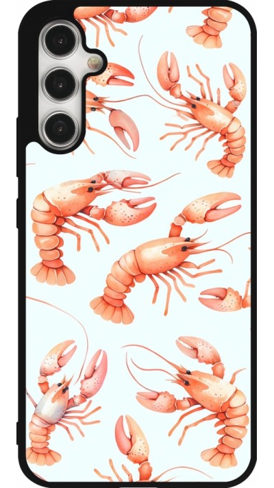 Coque Samsung Galaxy A34 5G - Silicone rigide noir Pattern de homards pastels