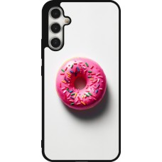 Coque Samsung Galaxy A34 5G - Silicone rigide noir Weißer Hintergrund, pinker Donut
