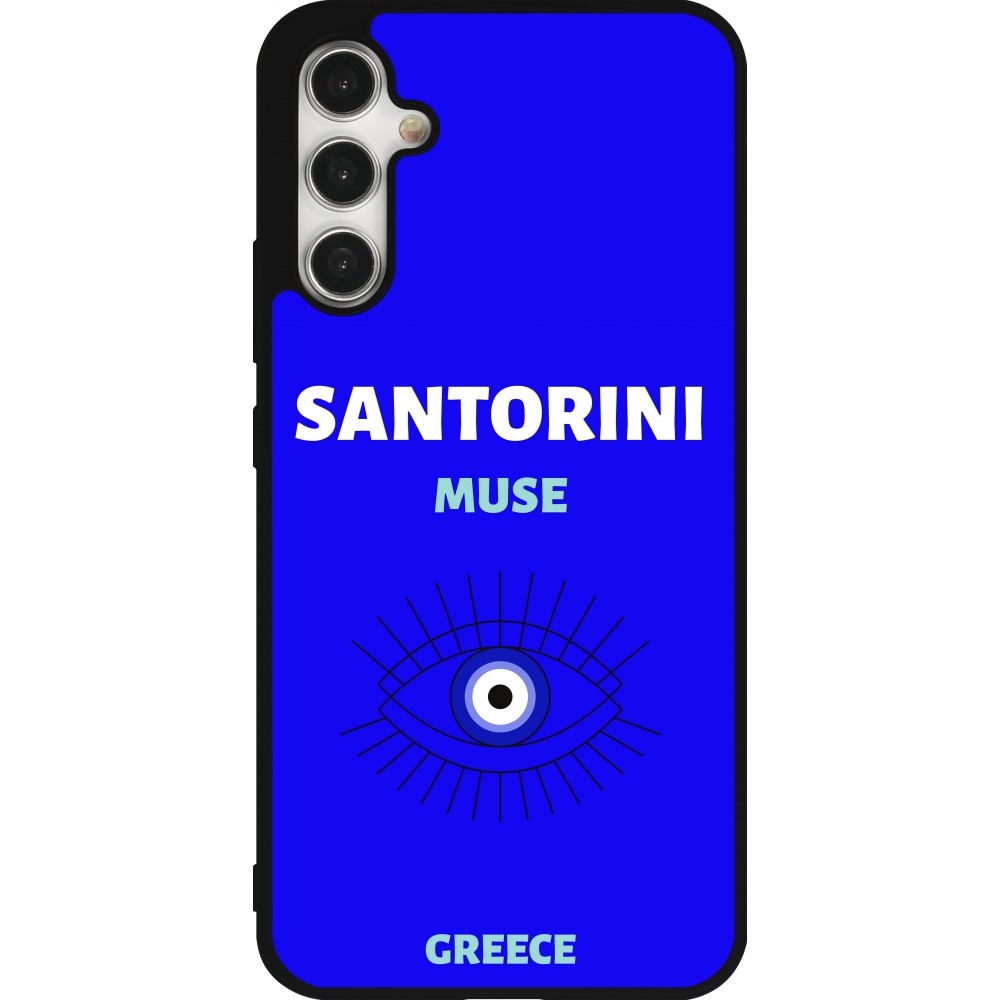Samsung Galaxy A34 5G Case Hülle - Silikon schwarz Pop Summer Destination Santorini