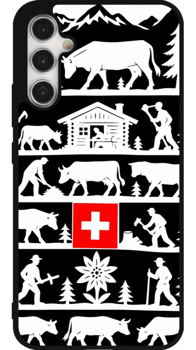 Coque Samsung Galaxy A34 5G - Silicone rigide noir Poya Suisse 1 noir