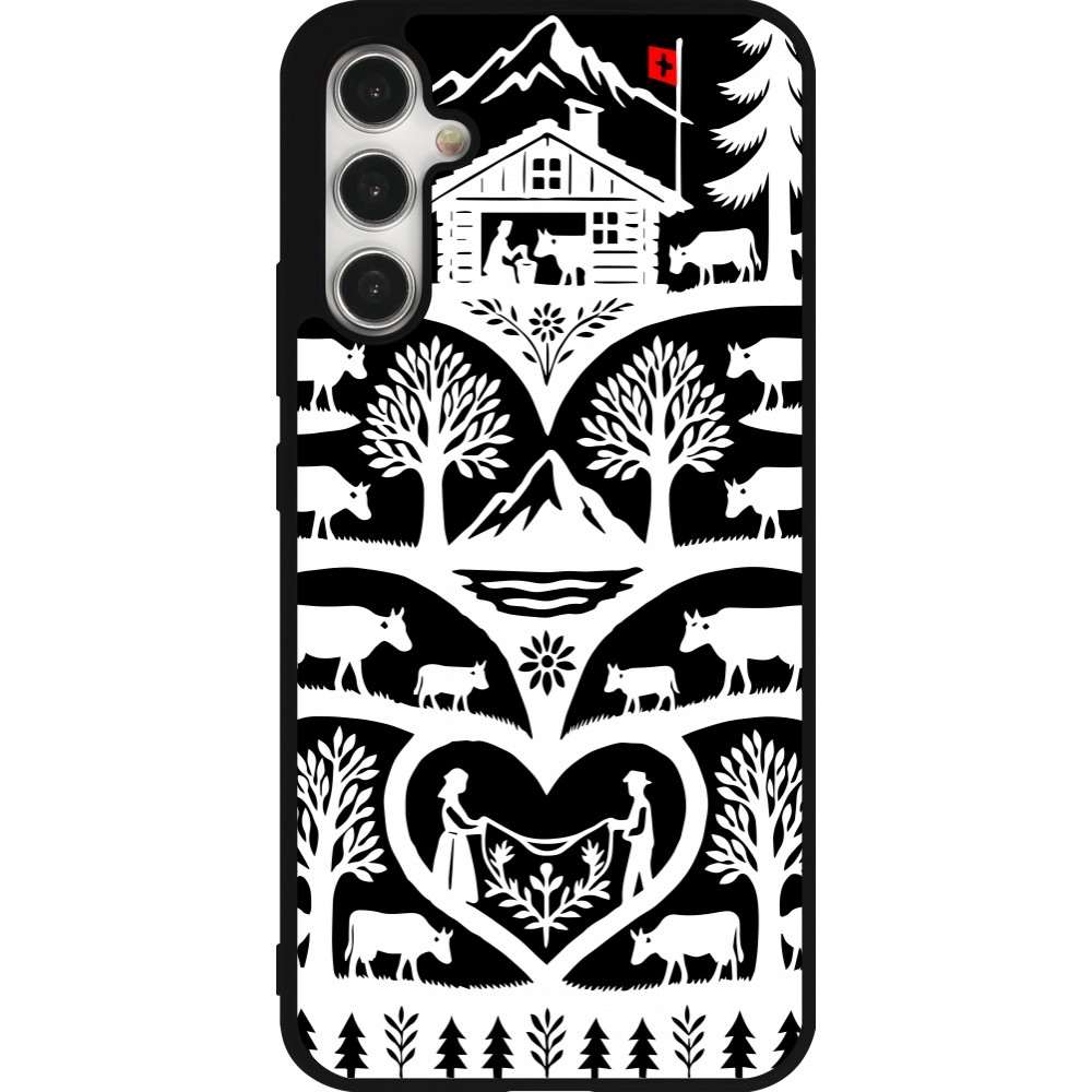 Coque Samsung Galaxy A34 5G - Silicone rigide noir Poya Suisse 2 noir