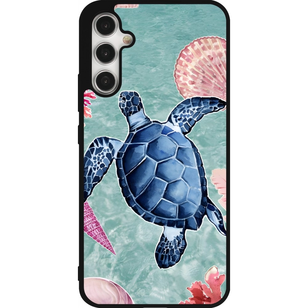 Samsung Galaxy A34 5G Case Hülle - Silikon schwarz Preppy Turtle