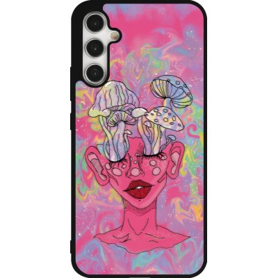 Coque Samsung Galaxy A34 5G - Silicone rigide noir Psychedelic pink mushroom