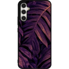 Samsung Galaxy A34 5G Case Hülle - Silikon schwarz Purple Light Leaves