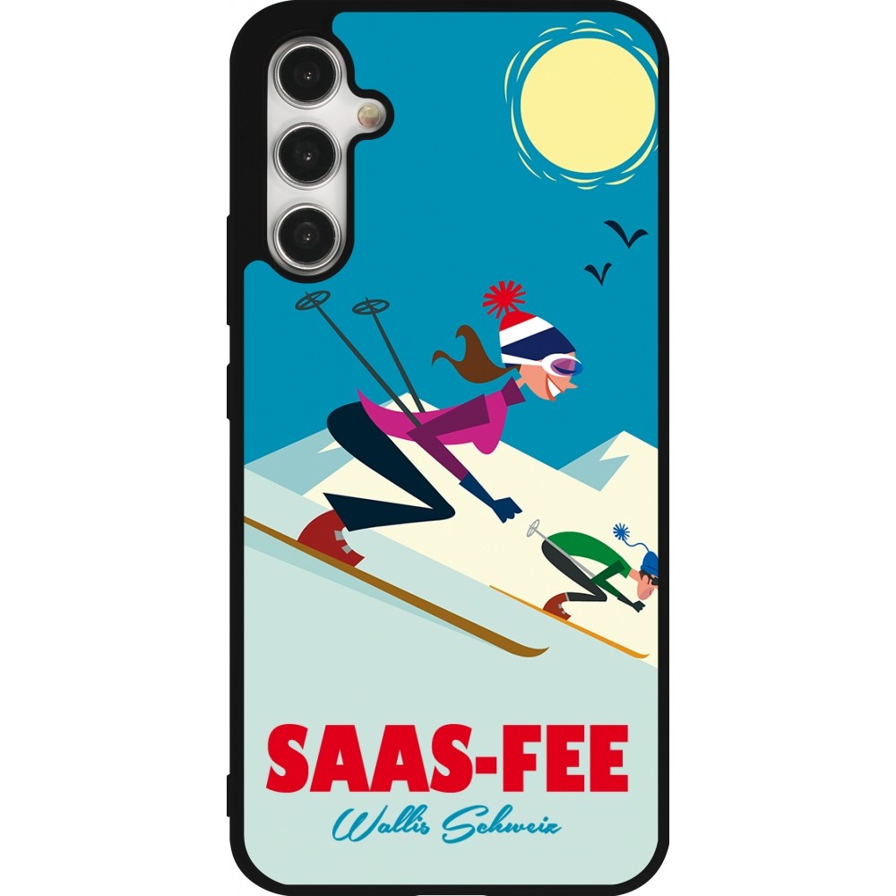 Samsung Galaxy A34 5G Case Hülle - Silikon schwarz Saas-Fee Ski Downhill