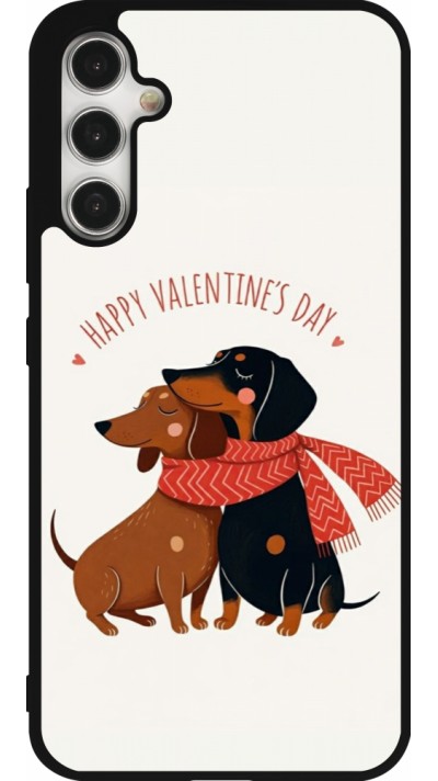 Coque Samsung Galaxy A34 5G - Silicone rigide noir Saint Valentines Day 26 Happy Valentine