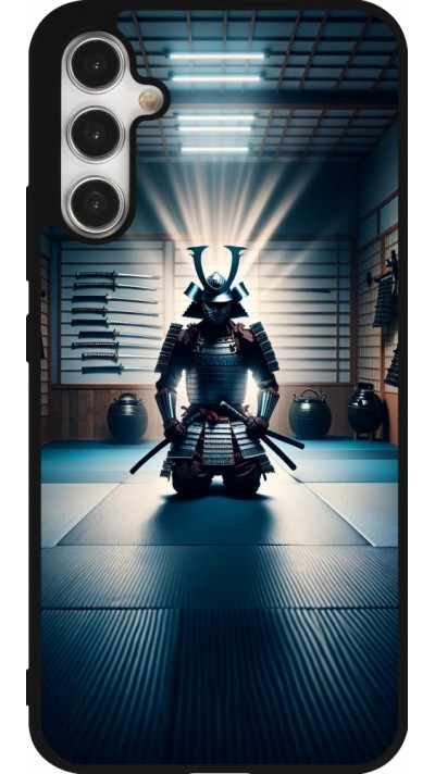 Coque Samsung Galaxy A34 5G - Silicone rigide noir Samouraï en prière