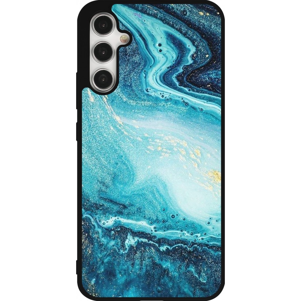 Samsung Galaxy A34 5G Case Hülle - Silikon schwarz Sea Foam Blue