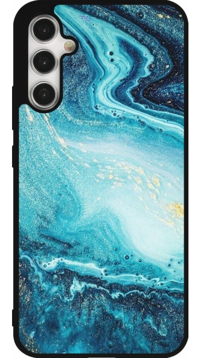Coque Samsung Galaxy A34 5G - Silicone rigide noir Sea Foam Blue