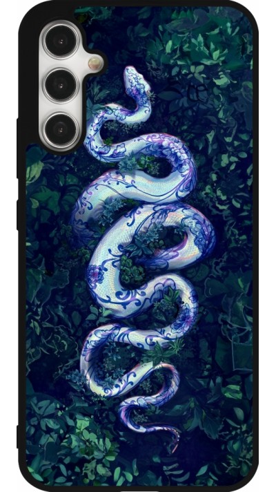Coque Samsung Galaxy A34 5G - Silicone rigide noir Serpent Blue Anaconda