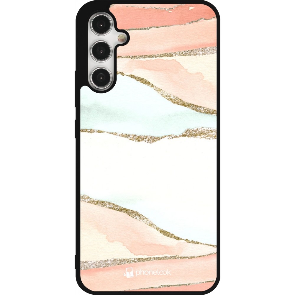 Samsung Galaxy A34 5G Case Hülle - Silikon schwarz Shimmering Orange