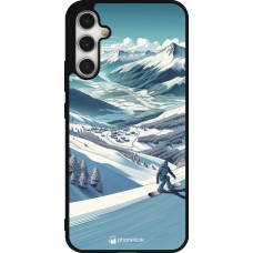 Coque Samsung Galaxy A34 5G - Silicone rigide noir Snowboarder Montagne
