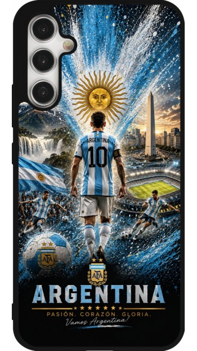 Samsung Galaxy A34 5G Case Hülle - Silikon schwarz Fussball Argentinien splash 2026