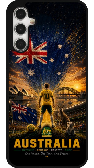 Samsung Galaxy A34 5G Case Hülle - Silikon schwarz Fussball Australien splash 2026