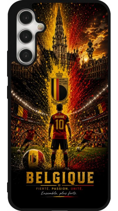 Samsung Galaxy A34 5G Case Hülle - Silikon schwarz Fussball Belgien splash 2026