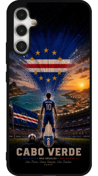 Samsung Galaxy A34 5G Case Hülle - Silikon schwarz Fussball Kap Verde splash 2026