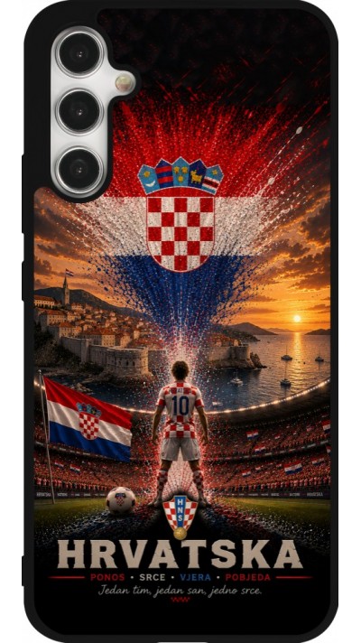 Samsung Galaxy A34 5G Case Hülle - Silikon schwarz Fussball Kroatien splash 2026