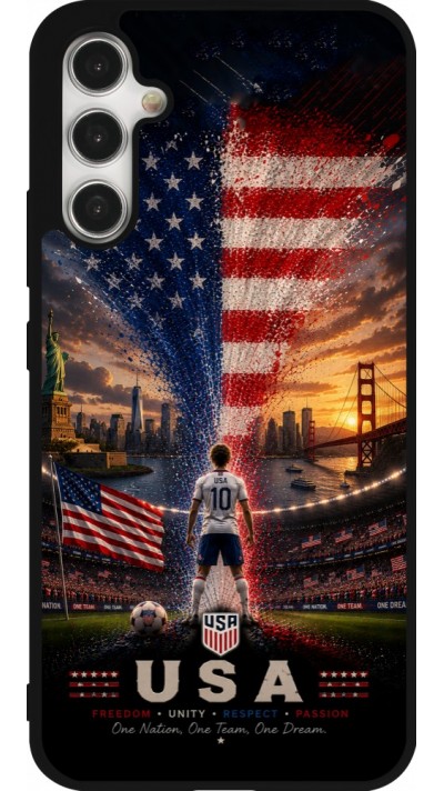 Samsung Galaxy A34 5G Case Hülle - Silikon schwarz Fussball Vereinigten Staaten splash 2026