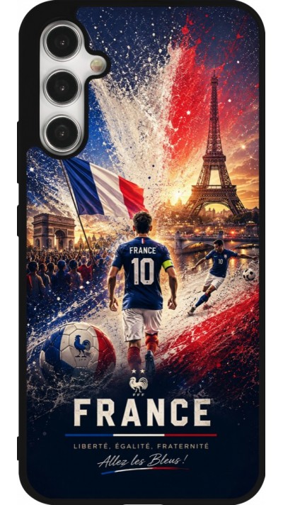 Samsung Galaxy A34 5G Case Hülle - Silikon schwarz Fussball Frankreich splash 2026