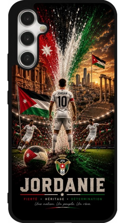 Samsung Galaxy A34 5G Case Hülle - Silikon schwarz Fussball Jordanien splash 2026