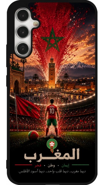 Samsung Galaxy A34 5G Case Hülle - Silikon schwarz Fussball Marokko splash 2026