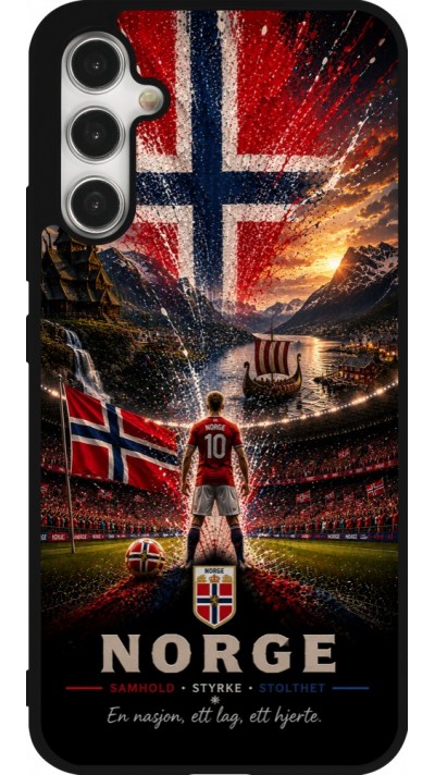 Samsung Galaxy A34 5G Case Hülle - Silikon schwarz Fussball Norwegen splash 2026