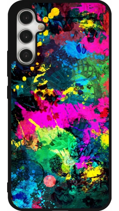 Coque Samsung Galaxy A34 5G - Silicone rigide noir Splash paint