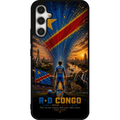 Samsung Galaxy A34 5G Case Hülle - Silikon schwarz Fussball Demokratische Republik Kongo splash 2026