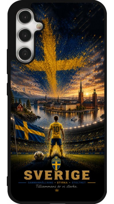 Samsung Galaxy A34 5G Case Hülle - Silikon schwarz Fussball Schweden splash 2026