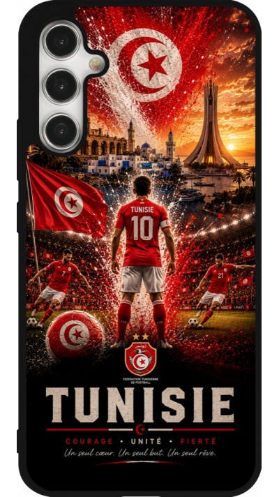 Samsung Galaxy A34 5G Case Hülle - Silikon schwarz Fussball Tunesien splash 2026