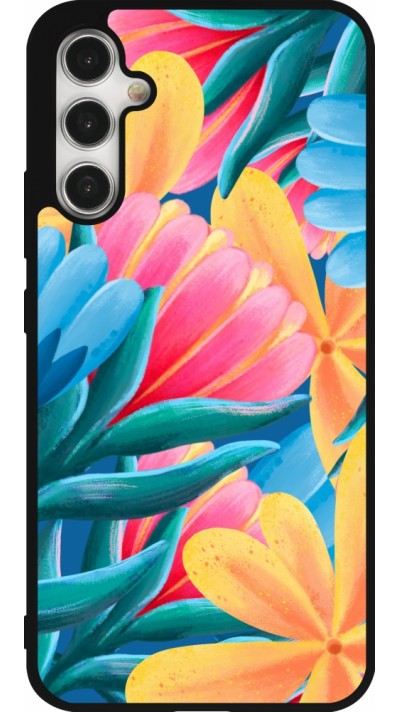 Coque Samsung Galaxy A34 5G - Silicone rigide noir Spring 23 colorful flowers