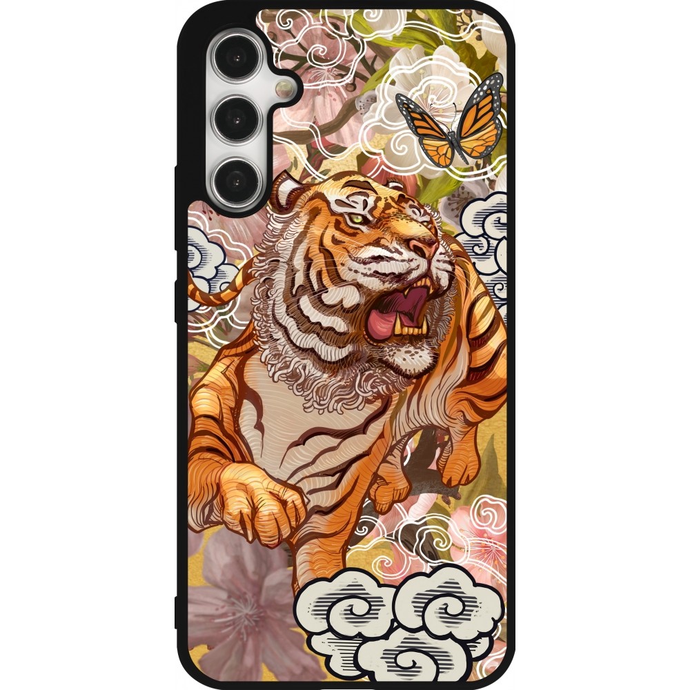 Samsung Galaxy A34 5G Case Hülle - Silikon schwarz Spring 23 japanese tiger