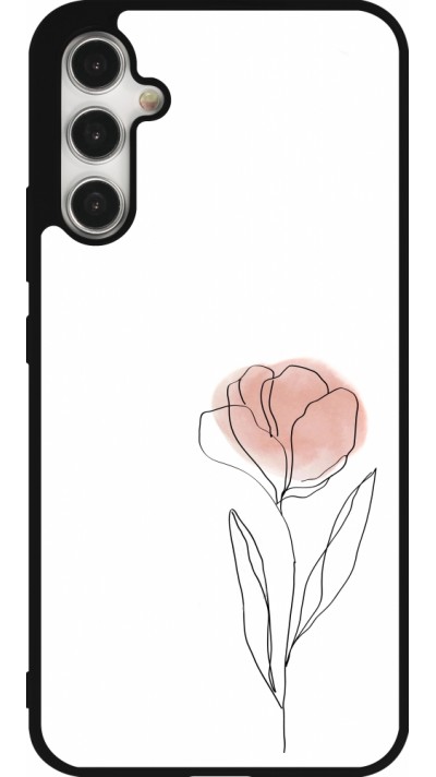 Samsung Galaxy A34 5G Case Hülle - Silikon schwarz Spring 23 minimalist flower