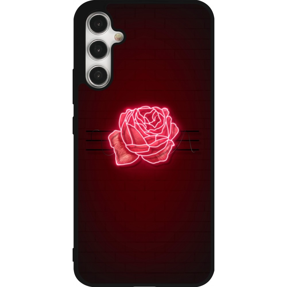 Samsung Galaxy A34 5G Case Hülle - Silikon schwarz Spring 23 neon rose