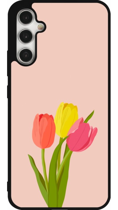 Coque Samsung Galaxy A34 5G - Silicone rigide noir Spring 23 tulip trio