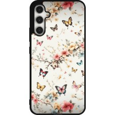 Coque Samsung Galaxy A34 5G - Silicone rigide noir Spring 25 Papillons Légers