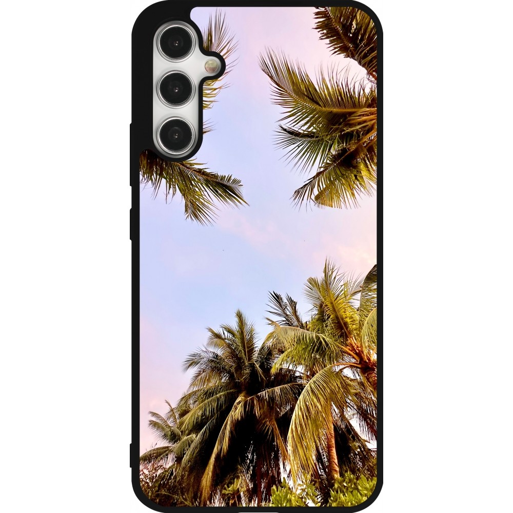 Samsung Galaxy A34 5G Case Hülle - Silikon schwarz Summer 2023 palm tree vibe