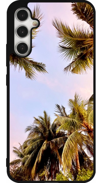 Coque Samsung Galaxy A34 5G - Silicone rigide noir Summer 2023 palm tree vibe