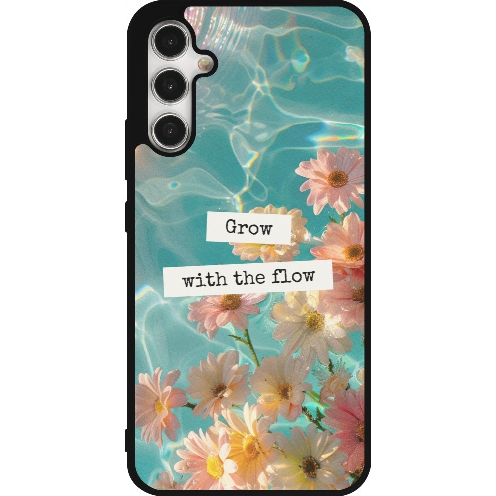 Coque Samsung Galaxy A34 5G - Silicone rigide noir Summer 2025 Grow with the flow