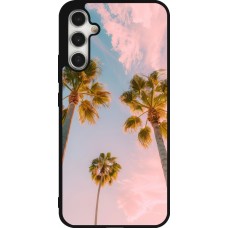 Coque Samsung Galaxy A34 5G - Silicone rigide noir Summer 2025 Palmiers