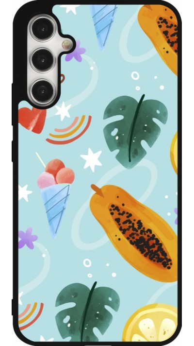 Coque Samsung Galaxy A34 5G - Silicone rigide noir Summer 2025 Pattern papaya