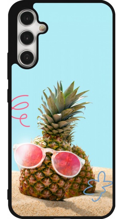 Samsung Galaxy A34 5G Case Hülle - Silikon schwarz Pineapple with glasses Summer 2026