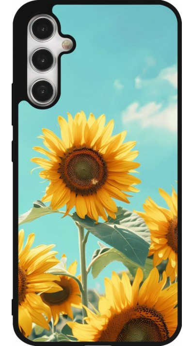 Samsung Galaxy A34 5G Case Hülle - Silikon schwarz Sunflowers Summer 2026